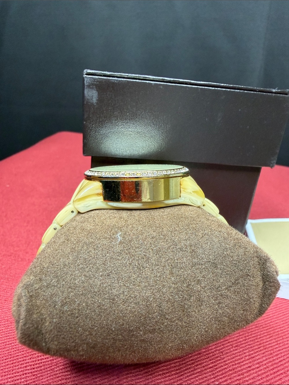 Michael Kors Gold Tone Crystal Bezel Bracelet Watch - Picture 4 of 7